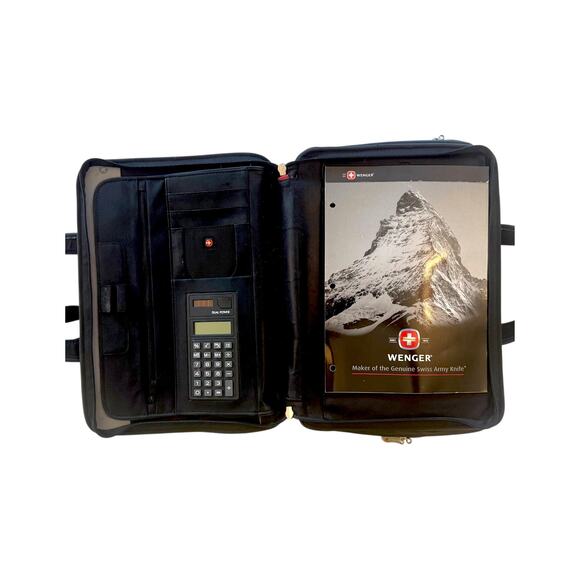 Wenger Swiss Gear Professional Travel Briefcase 15x11 Black w/ Original Notepad - Picture 3 of 9